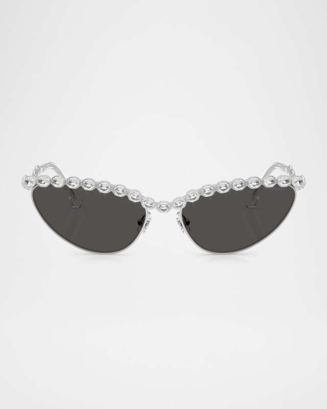 SK7030 Crystal Metal Cat-Eye Sunglasses